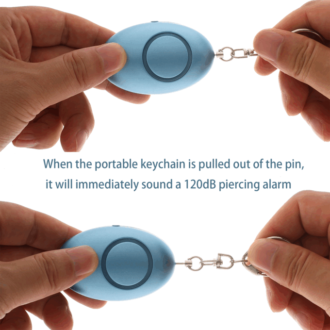 Portable LED Anti-Rape & Anti-Theft Personal Safety Alarm Bracelet Keychain for Personal Security Device