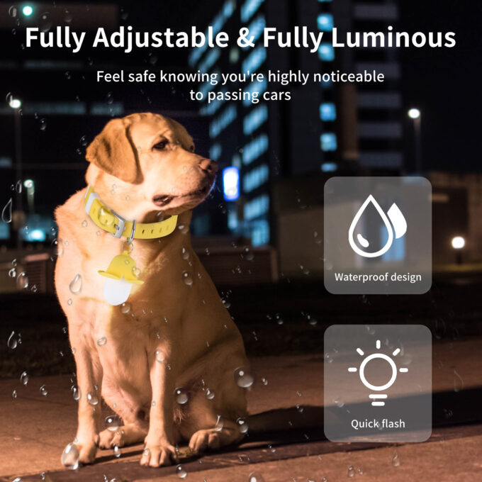 USB Rechargeable Banana Shaped LED Glow Pet Collars Adjustable Dog Walking Leash With Silicone Print for Small Cats Dogs