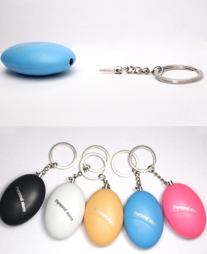 Anti-Wolf Alarm Egg Shaped Keychain for Women Promotional Gift Personal Security Alert Loud Scream Keychain Alarm for Women Lady
